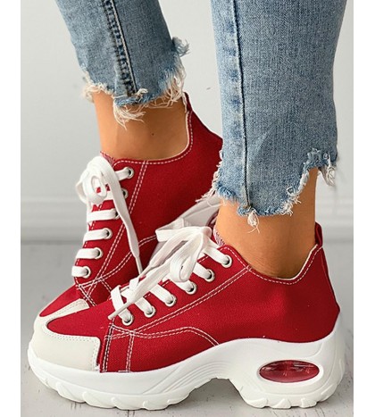 Eyelet Lace up Casual Chunky Sneaker