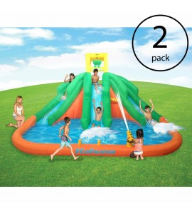 Kahuna Triple Monster Big Inflatable Backyard Slide Water Park w/ Slide (2 Pack)