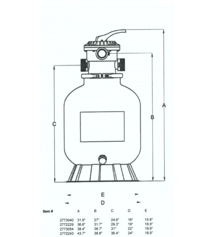 Radiant Sand Filter with Valve for Above Ground or Inground Pool (Various Sizes)