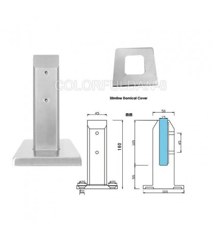 4PCS 2205 Stainless Steel Glass Pool Fence Deck Spigots Balustrade Fence Square