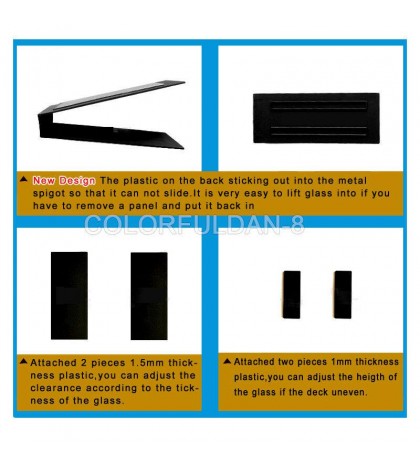 4PCS 2205 Stainless Steel Glass Pool Fence Deck Spigots Balustrade Fence Square