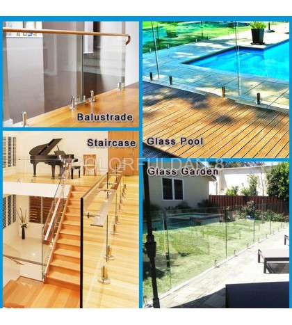 4PCS 2205 Stainless Steel Glass Pool Fence Deck Spigots Balustrade Fence Square