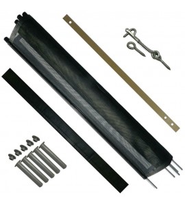 5 Ft. H X 12 Ft. W Pool Fence Diy Section In Black With 5-Poles Featuring A Stee