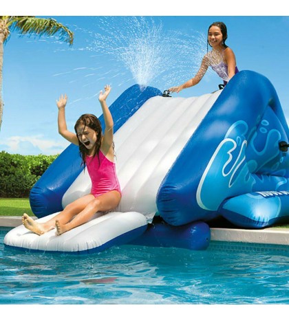 Intex Inflatable Pool Water Slide, Red & Intex Inflatable Pool Water Slide, Blue