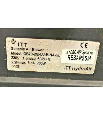 BALBOA GENESIS AIR BLOWER (BALBOA -GB70-2NNJJ-B-