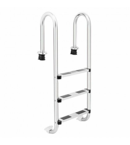 3 Step Stainless Steel In-Ground Swimming Pool Ladder With Easy Mount Legs