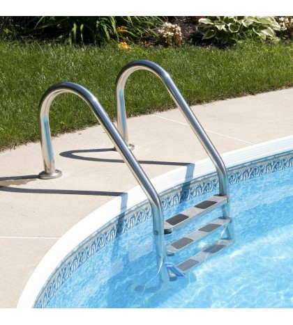 3 Step Stainless Steel In-Ground Swimming Pool Ladder With Easy Mount Legs