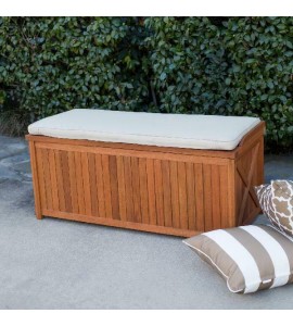 Belham Living Brighton 48 in. Outdoor Storage Deck Box with Cushion - Natural