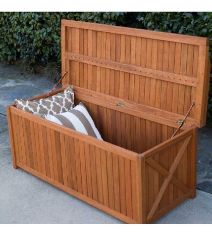 Belham Living Brighton 48 in. Outdoor Storage Deck Box with Cushion - Natural