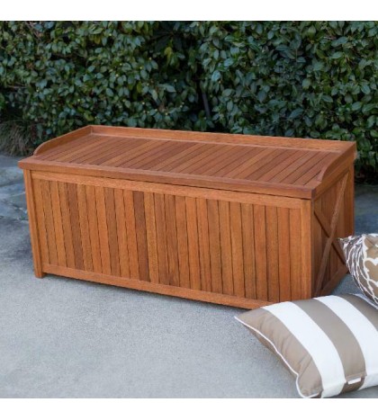 Belham Living Brighton 48 in. Outdoor Storage Deck Box with Cushion - Natural