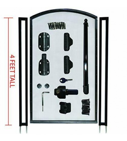 Life Saver Pool Fence GATE48BA-DIYc Pool Fence DIY Self-Closing Gate, Black