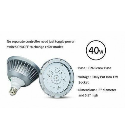 Britelumen LED Pool Light, 120V 40W IP65 Waterproof, Color Changing (120V-RGBW)