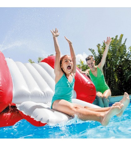 Intex Kool Splash Inflatable Pool Slide Play Center with Sprayer, Red (2 Pack)