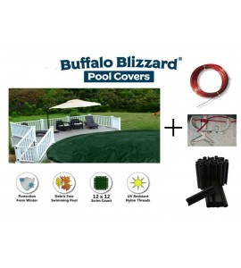 Buffalo Blizzard 30' Round Above Ground Swimming Pool Winter Cover w/ Clips