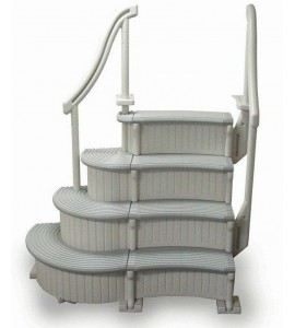 Above Ground Swimming Pools Curve Base Corner Steps Seat Ladder Handrail System