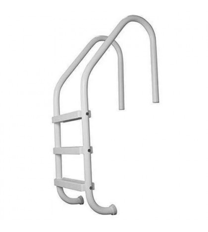Saftron 3 Step Polymer Finish Inground Pool Ladder & Anchor Sockets (2 Pack)
