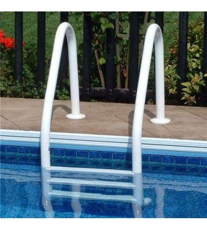 Saftron 3 Step Polymer Finish Inground Pool Ladder & Anchor Sockets (2 Pack)