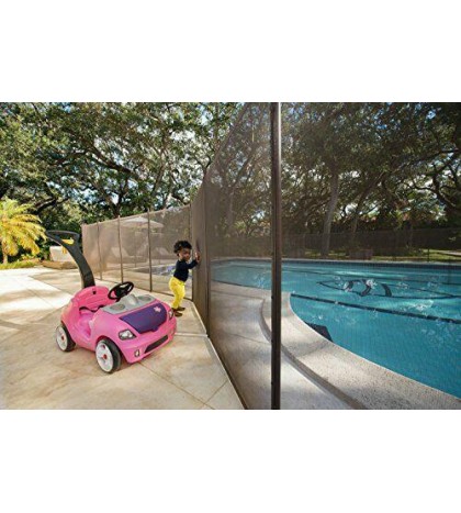 Pool Fence DIY by Life Saver Pool Fence, 72-Foot Brown Barrier Fence, Self