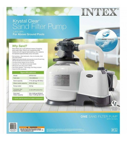 Intex 2800 GPH Above Ground Pool Sand Filter Pump and Automatic Pool Vacuum