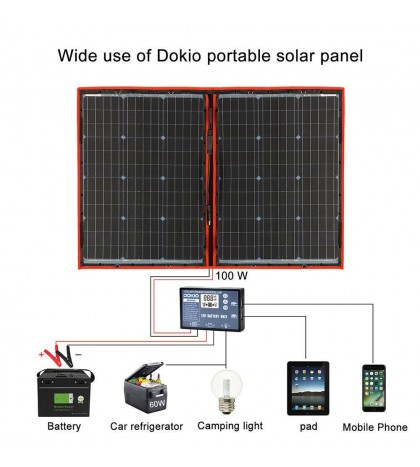 100W Flexible Portable Solar Panel + 12V Controller For Camping/Car Battery