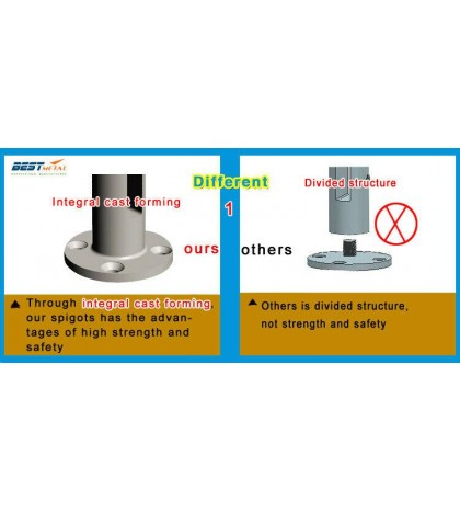 6X Satin Polish Duplex 2205 Stainless Steel Glass Spigot Swimming Pool Fence