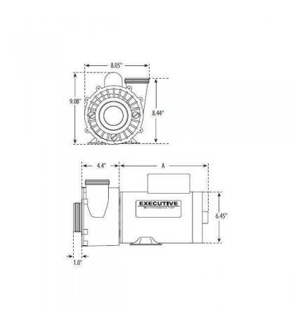 Waterway 3 HP 3721221-1D Executive 56-Frame Dual-Speed Spa Pump