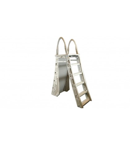 Confer 7200 Roll-Guard A-Frame Above Ground Swimming Pool Safety Ladder, Beige