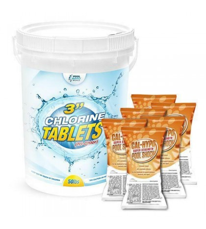 50 lbs Chlorine Tablets + 6 lbs Cal-Hypo Super Strength Shock