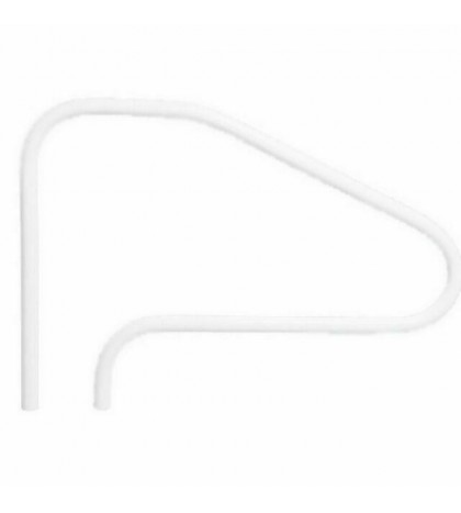 White Rustproof 4-bend Return-to-deck Swim. Pool Rail