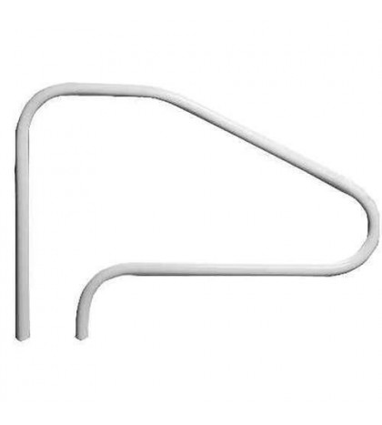 White Rustproof 4-bend Return-to-deck Swim. Pool Rail