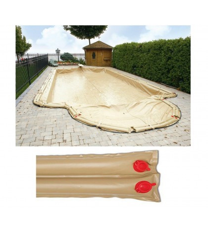 Buffalo Blizzard Rectangle Supreme Plus Tan Swimming Pool Winter Covers w/ Tubes