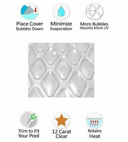 12 Carat Crystal Diamond Swimming Pool Solar Heater Blanket Covers - w/ Grommets