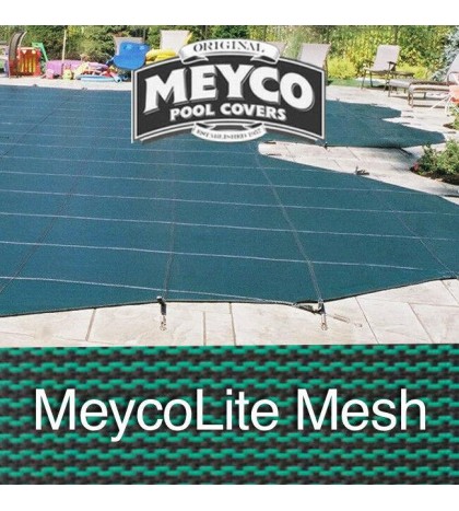 Meyco 17 x 34 Rectangle MeycoLite Mesh Green Safety Pool Cover