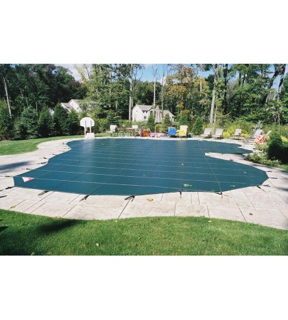 Meyco 17 x 34 Rectangle MeycoLite Mesh Green Safety Pool Cover