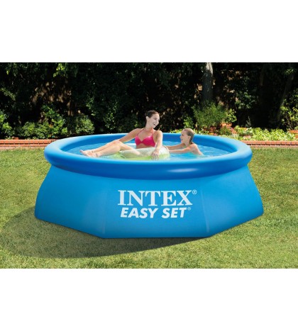 Intex Clean Kit w/ Vacuum Skimmer w/ Intex 8Ft x 30In Inflatable Swimming Pool