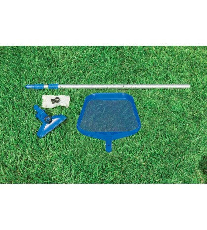 Intex Clean Kit w/ Vacuum Skimmer w/ Intex 8Ft x 30In Inflatable Swimming Pool