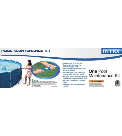 Intex Clean Kit w/ Vacuum Skimmer w/ Intex 8Ft x 30In Inflatable Swimming Pool