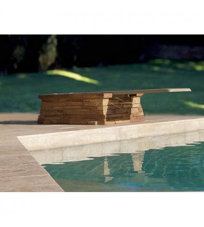 Inter-Fab TB6BW Techni-Beam 6' Blue Diving Board with White Top Tread