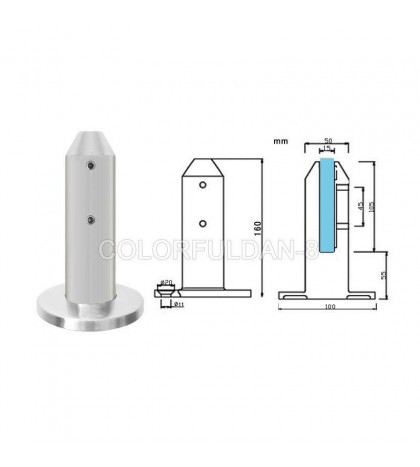 4PCS 2205 Stainless Steel Glass Brackets Spigot for Pool Fence Balustrade Clamps