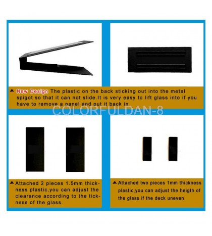 4PCS 2205 Stainless Steel Glass Brackets Spigot for Pool Fence Balustrade Clamps