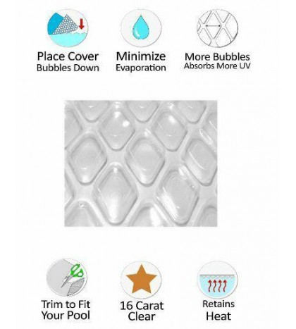 16 Carat Crystal Diamond Swimming Pool Solar Heater Blanket Covers - w/ Grommets
