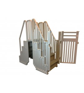 Confer Plastics Above Ground Gray Swimming Pool System w/ Steps & Closure Kit