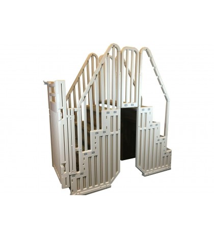 Confer Plastics Above Ground Gray Swimming Pool System w/ Steps & Closure Kit