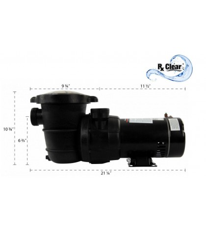 Rx Clear Above Ground 1 HP  Speed Pump For Swimming Pool w/ Cord