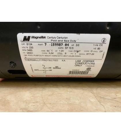 Magnetek Century Centurion B124 Pool Spa Motor 2HP w/ Brass Bronze Impeller