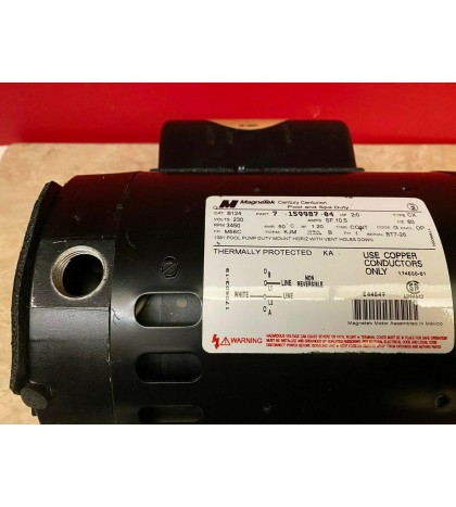 Magnetek Century Centurion B124 Pool Spa Motor 2HP w/ Brass Bronze Impeller
