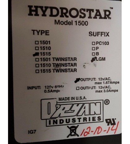 Hydrostar 1515 Spa Hot Tub Pool 12V LED Light 2 Lamp W/Power Adapter Model 1500