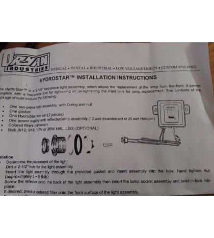 Hydrostar 1515 Spa Hot Tub Pool 12V LED Light 2 Lamp W/Power Adapter Model 1500