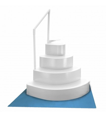 Blue Wave NE110WH Wedding Cake Above Ground Pool Step with Liner Pad White