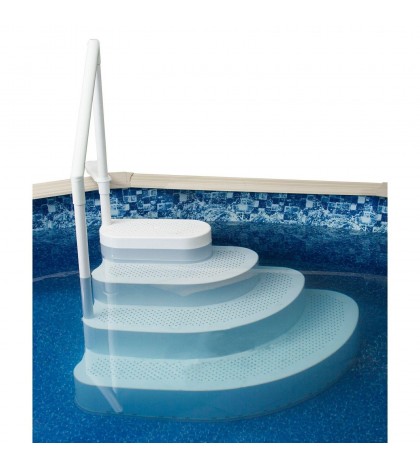 Blue Wave NE110WH Wedding Cake Above Ground Pool Step with Liner Pad White